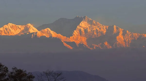 Nevado Montañas Himalaya Monte Kangchenjunga Vista Hermosa Del 3Er Pico — Foto de Stock