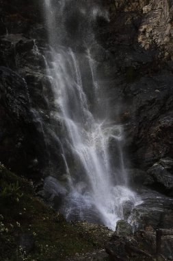 Manzaralı şelale, akan dağ deresi, Sikkim 'in Himalaya eteklerinde, kuzeydoğu Hindistan' ın güzel dağı.