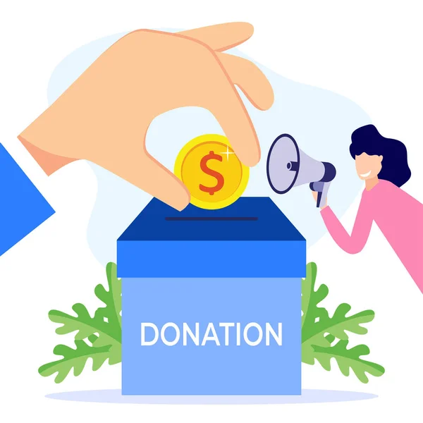 Ilustración Vectorial Donación Como Una Forma Apoyo Voluntario Concepto Cuidado — Vector de stock