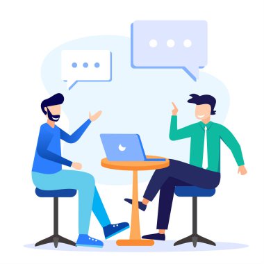 Uzman yardımı ve finansal tavsiyelerle iş danışmanlığının sabit vektör illüstrasyonu. Yeni başlayanları parlak iş fikirleriyle motive etmek.