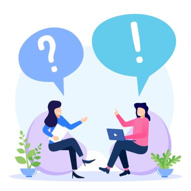 Düz biçim vektör illüstrasyonu, meslektaşlarınızla tartışın, fikir ve fikir alışverişinde bulunun, sorunları çözün ve çözüm arayın.