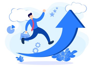 İş kariyerinin çizim vektörü grafik çizgi film karakteri