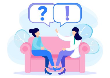 İletişim konsepti düz vektör çizimi. Tartışan, mesaj gönderen, birbiriyle sohbet eden insanların karakterleri..