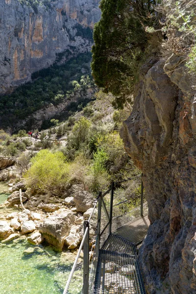 Скелі Лежить Усередині Каньйону Річки Веро Алькезарі Арагон Іспанія Звисають — стокове фото