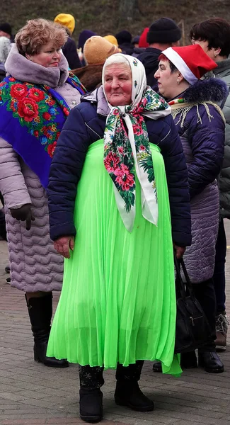 Kiev Ucraina Gennaio 2020 Nonna Molto Alla Moda Con Cappello — Foto Stock