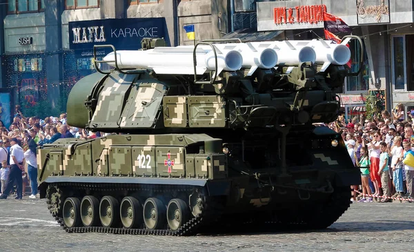 Kyjev Ukrajina Srpna 2021 Raketomet Buk Oslavě Let Nezávislosti Ukrajiny — Stock fotografie