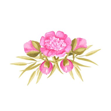 Güzel suluboya şakayıklar davetiye için düğün süslemeleri