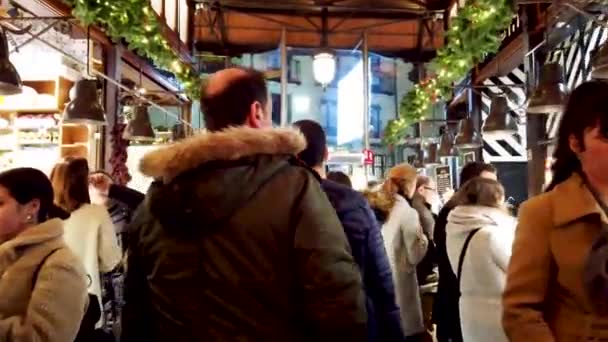 Berjalan Mercado San Miguel Madrid Rekaman Berkualitas Tinggi — Stok Video