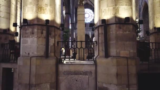 Sampai Atas Dari Basilica Santa Maria Del Mar Rekaman Berkualitas — Stok Video