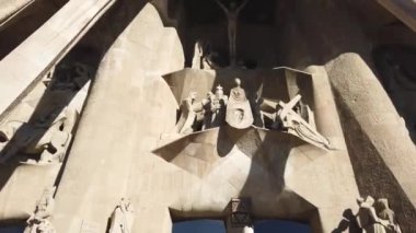 Basilica de la Sagrada Familia 'ya kadar. Yüksek kalite 4k görüntü