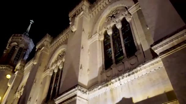 Basilica Notre Dame Fourviere Högkvalitativ Film — Stockvideo