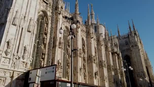 Kijkend Naar Duomo Milano Hoge Kwaliteit Beeldmateriaal — Stockvideo