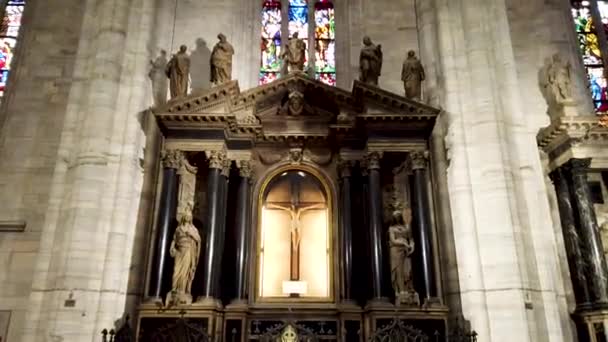 Kijken Naar Cealing Duomo Milano Hoge Kwaliteit Beeldmateriaal — Stockvideo