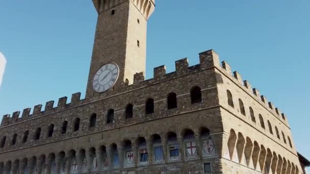 Blick Auf Die Piazza Della Signoria Hochwertiges Filmmaterial — Stockvideo
