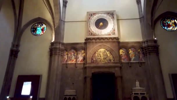 Regardant Vers Cachette Intérieur Catedral Santa Maria Del Fiore Images — Video