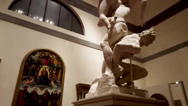 Глядя Сакральные Фигуры Galleria Dellaccess Высококачественный Кадр — стоковое видео