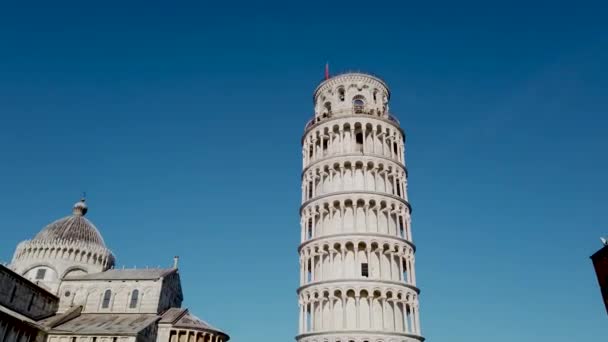 Ανυψωμένος Πύργος Στην Πίζα Της Ιταλίας Περνούν Τουρίστες Υψηλής Ποιότητας — Αρχείο Βίντεο