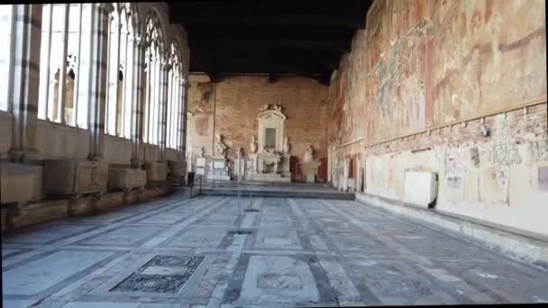 イタリアのピサにある古代モニュメント墓地の入口 高品質の4K映像 — ストック動画