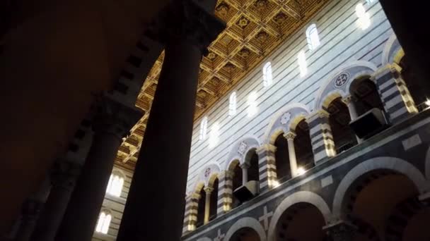 Pisa Itálie Ledna 2022 Krásné Stropní Malby Uvnitř Katedrály Toskánsku — Stock video