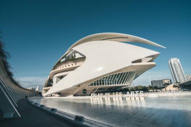 Palacio de Las Artes Reina Kanepesi. Valencia 'da eşsiz ve modern mimarisi olan sanat merkezi opera, tiyatro ve resitaller sunuyor.