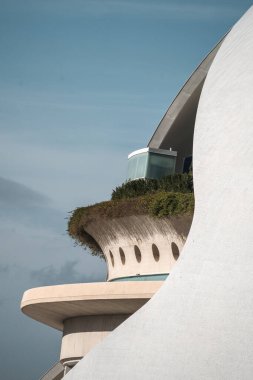 Palacio de Las Artes Reina Kanepesi. Valencia 'daki sanat merkezinin ayrıntıları opera, tiyatro ve resitaller sunan eşsiz ve modern mimariyle