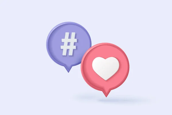 Hashtag Suchlink Symbol Auf Social Media Benachrichtigungssymbol Isoliert Auf Violettem — Stockvektor