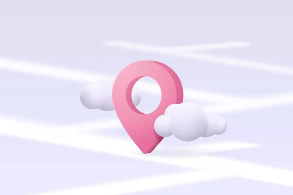 Location Point Marker Map Navigation Pin Icon Sign Isolated Cloud — 图库矢量图片