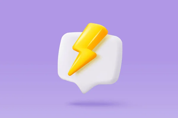 Thunder Bolt Icon Realistic Purple Background Symbol Thunderbolt Energy Flash — Vetor de Stock