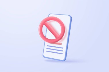 Cep telefonunda video ve fotoğraf galerisi olan 3D vektör sosyal medya. Giriş yok, problem yok. Uygulamada hata uyarısı, yapılacaklar listesi için alarm. 3d madde simgesi vektör çizimi illüstrasyonu