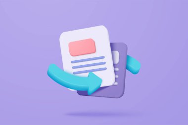 3D media data with video and photo gallery library. Searching image and video files in database. Document management soft, document form, compound docs concept. 3d file icon vector render illustration