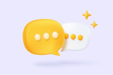 3D speech bubbles symbol on social media icon isolated on pastel background. Comments thread mention or user reply sign with social media. 3d speech bubbles icon vector with shadow render illustration