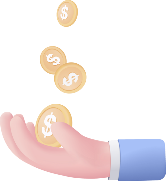 Pastel arka planda üç boyutlu para el ele tutuşma. Parayı ticari el konsepti, çevrimiçi ödeme ve 3D canlandırma konsepti olarak tutuyordu. finans, yatırım, tasarruf elde izole edilmiş