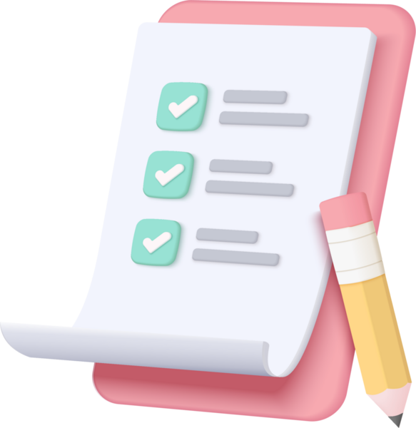 Beyaz pano görev yönetimi kontrol listesi, proje planı üzerinde verimli çalışma, hızlı ilerleme, konsept düzeyi, atama ve sınav, üretkenlik çözüm simgesi. 3d kontrol listesi oluşturucu