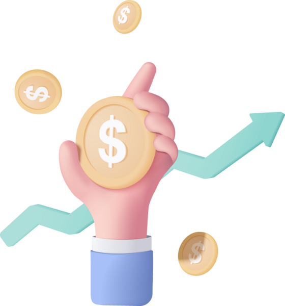 Üç boyutlu para el ele tutuşması. Parayı ticari el konsepti, çevrimiçi ödeme ve 3D canlandırma konsepti olarak tutuyordu. finans, yatırım, tasarruf elde izole edilmiş