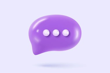 3D speech bubbles symbol on social media icon isolated on pastel background. Comments thread mention or user reply sign with social media. 3d speech bubbles icon vector with shadow render illustration