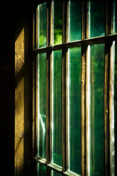 stock image light through wooden windows close-up