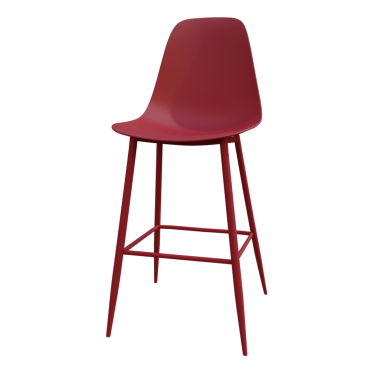 3d render kırmızı karşı tabure şeffaf arkaplan