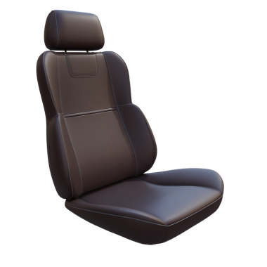 3D, şeffaf arka planlı deri araba koltuğu.
