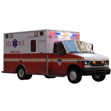 Şeffaf arkaplanı olan 3D cankurtaran arabası