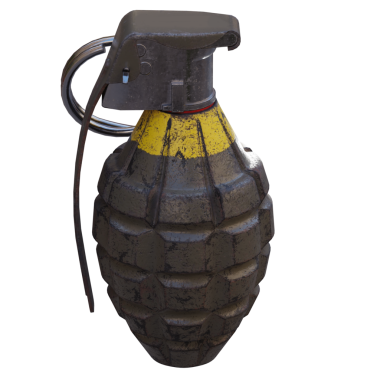 3D oyun el bombasını şeffaf arkaplan ile hazırlar