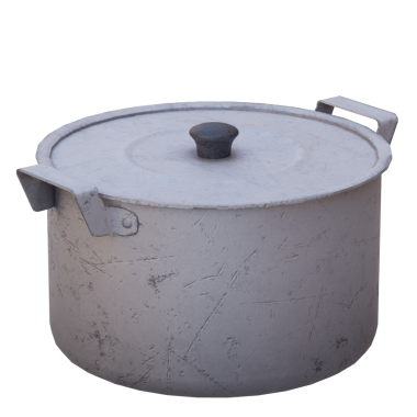 Şeffaf arkaplan ile eski alüminyum tavayı 3d render