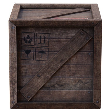 Şeffaf arkaplanı olan eski sandığı 3d biçimlendir