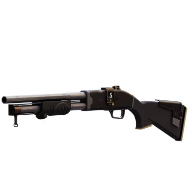 Arkaplanı şeffaf olan 3D render av tüfeği