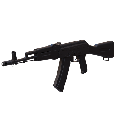 3D render oyun tüfeği ak47 şeffaf arkaplan