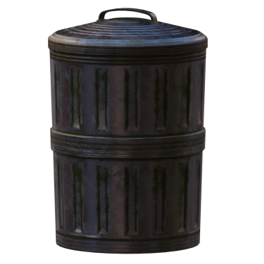 Arkaplanı şeffaf olan 3d render metal çöpü