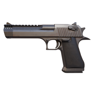 Arkaplanı şeffaf olan 3D oyun çöl kartalı tabancası