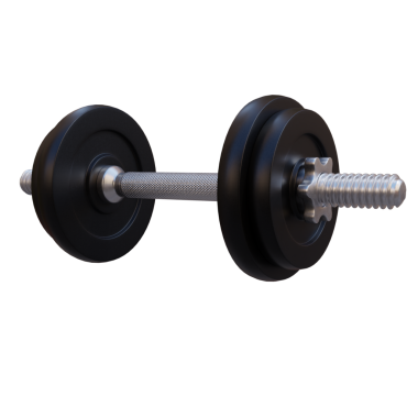 Şeffaf arkaplan ile 3d render dambıl