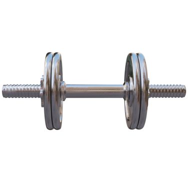 Şeffaf arkaplan ile 3d render metal dambıl