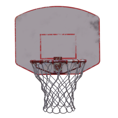 3D render basketbol potası şeffaf arkaplan