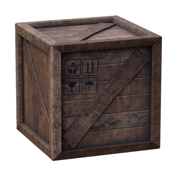 Şeffaf arkaplanı olan eski sandığı 3d biçimlendir